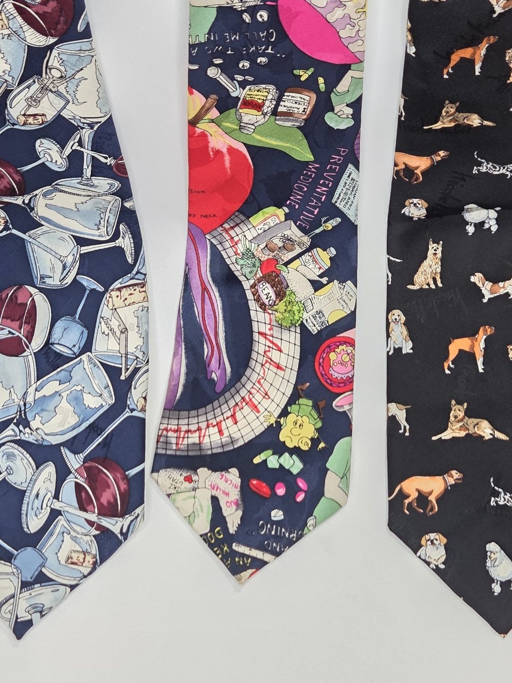 Nicole Miller Lot Of 3 Classic Vintage Playful 100% Silk 90s Mens Wide Ties